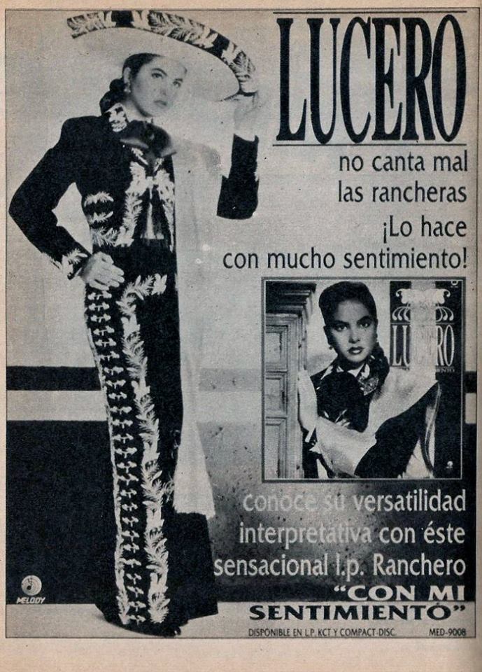 LUCERO CON MI SENTIMIENTO POSTER REVISTA 1990